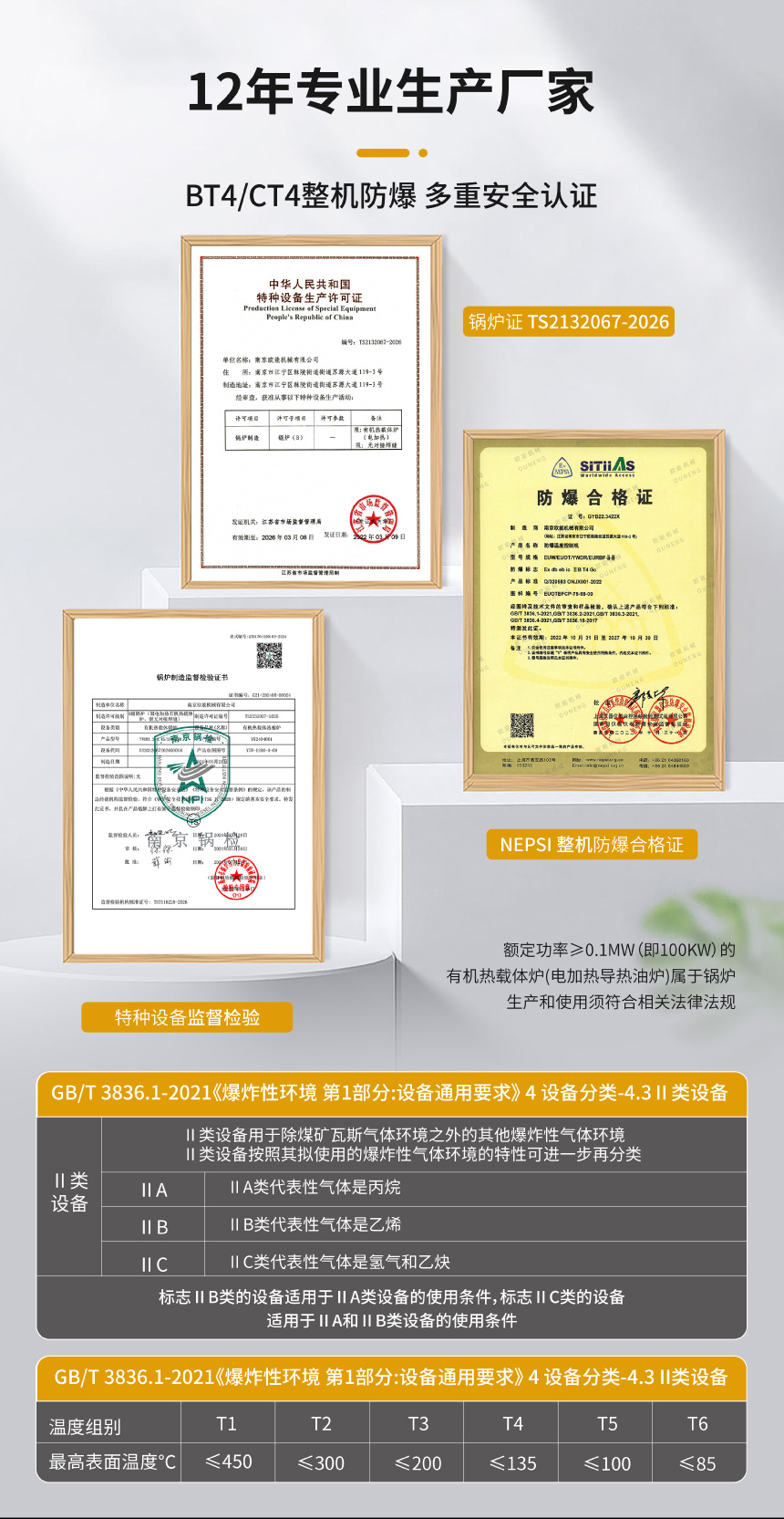 ExdbⅡBT4Gb防爆導熱油爐